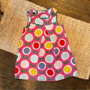 Baby Boden Pink Corduroy Colorful Girls Floral Print Polka Dot Dress Size 3-4Y